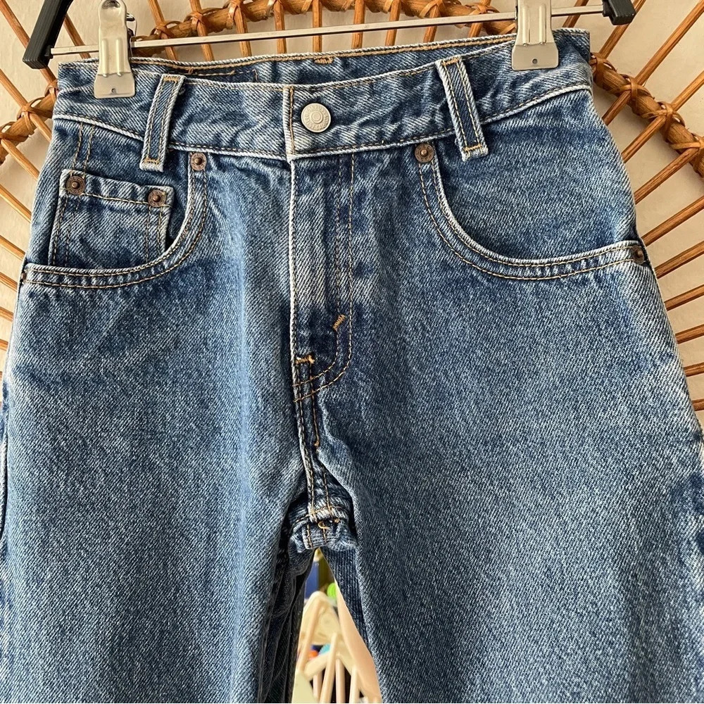 Levi’s 550 relaxed fit vintage jeans Sz 7 denim loose y2k cotton kids boy girl - Picture 4 of 13